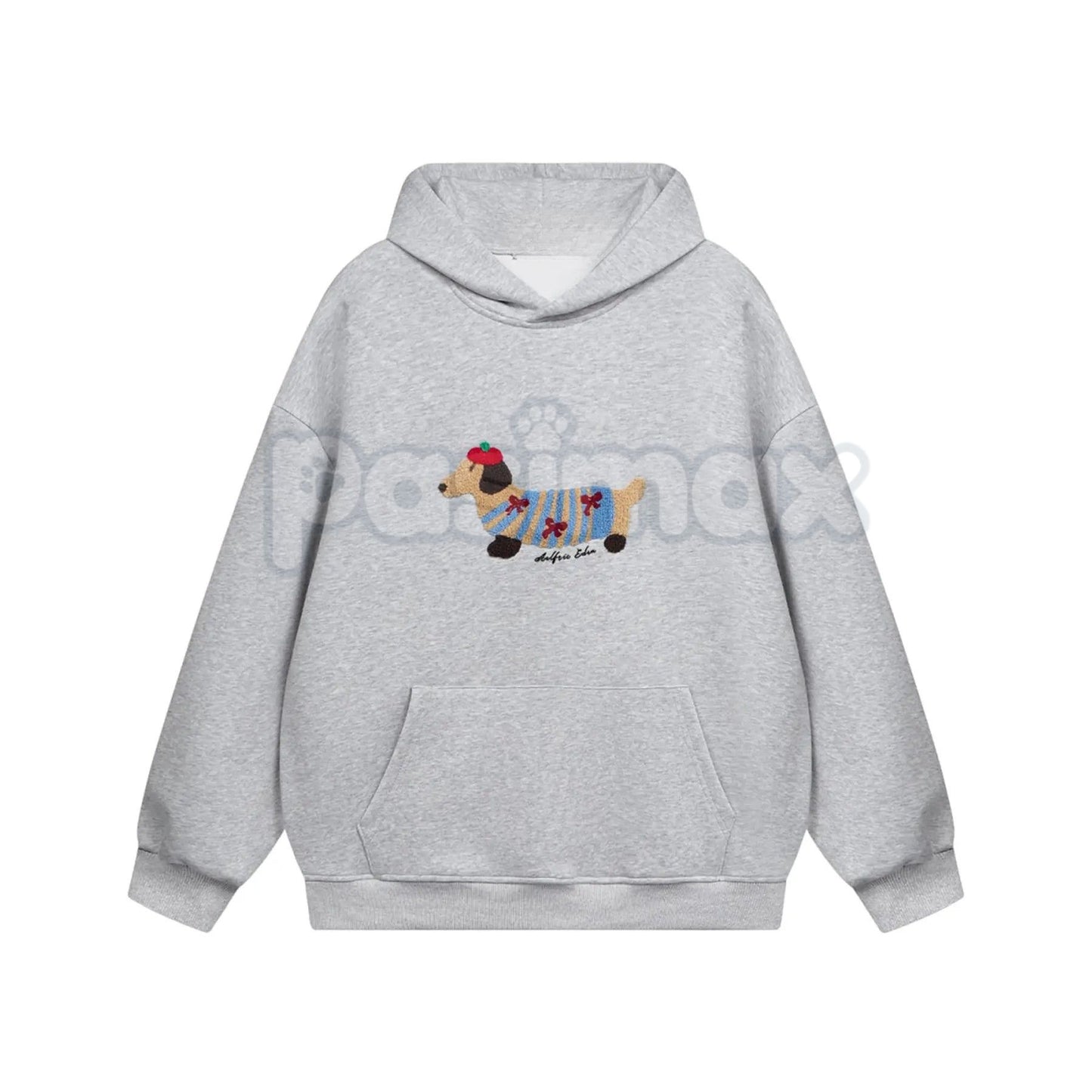 Aelfric Eden Cartoon Dog Embroidered Unisex Hoodie – Premium Heavy Blend Streetwear, Cute Graphic Aesthetic Pullover