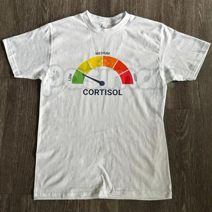 High Cortisol Low Cortisol Funny T-Shirt - Relatable Nervous System Graphic Tee, Funny Burnout Humor Shirt, Trendy Wellness & Mental Health Apparel