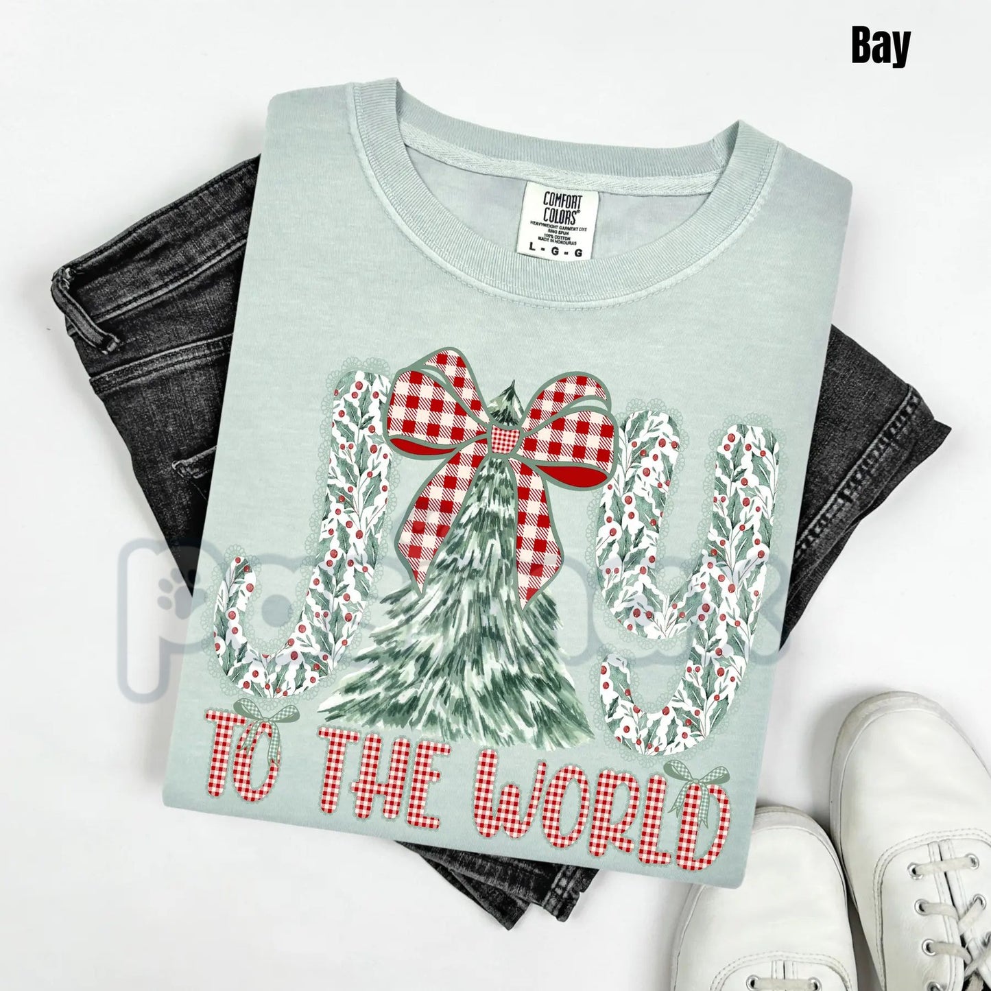 Holly Berry Joy Comfort Colors® T-Shirt – Vintage Christmas Holiday Tee, Festive Holly Graphic Shirt