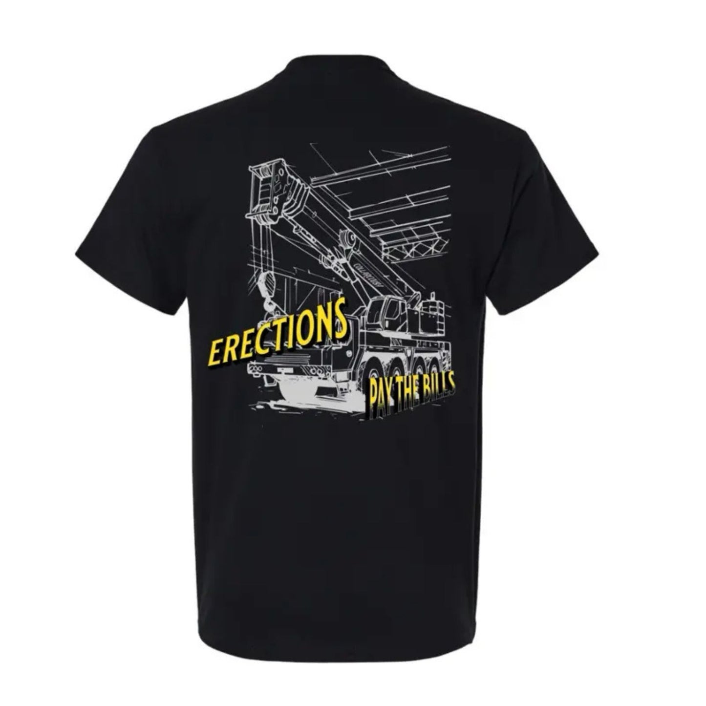 Crane Operator T-Shirt - "Pays the Bills" Blue Collar Work Tee, Men's Apparel Top