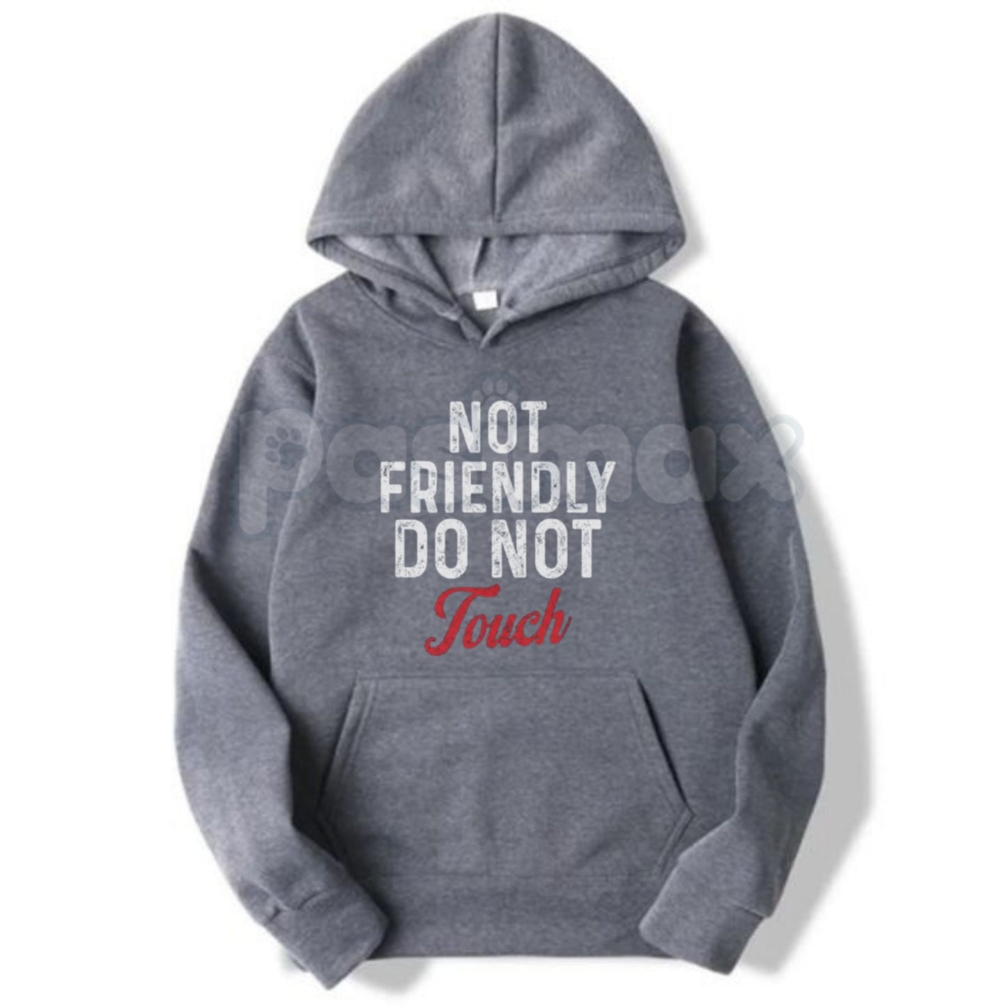 "Not Friendly Do Not Touch" Humorous Black Hoodie – Sarcastic Introvert Pullover, Funny Antisocial Statement Gear, Unisex