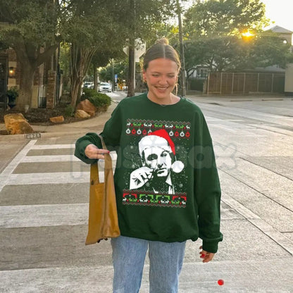 Tony Soprano Ugly Christmas Sweatshirt | Funny Mafia Holiday Jumper | Sopranos TV Show Fan Crewneck | Bada Bing Xmas Gift