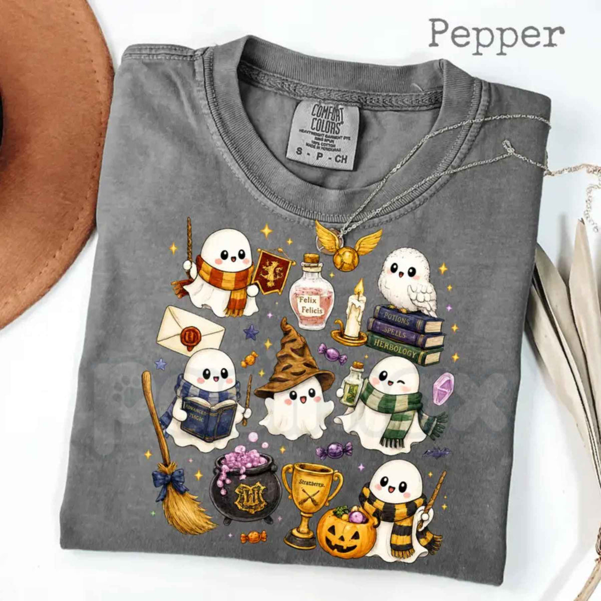 Comfort Colors® Wizard Ghost T-Shirt – Magical Halloween Graphic Tee, Fantasy Wizard World Inspired Unisex Top & Gift