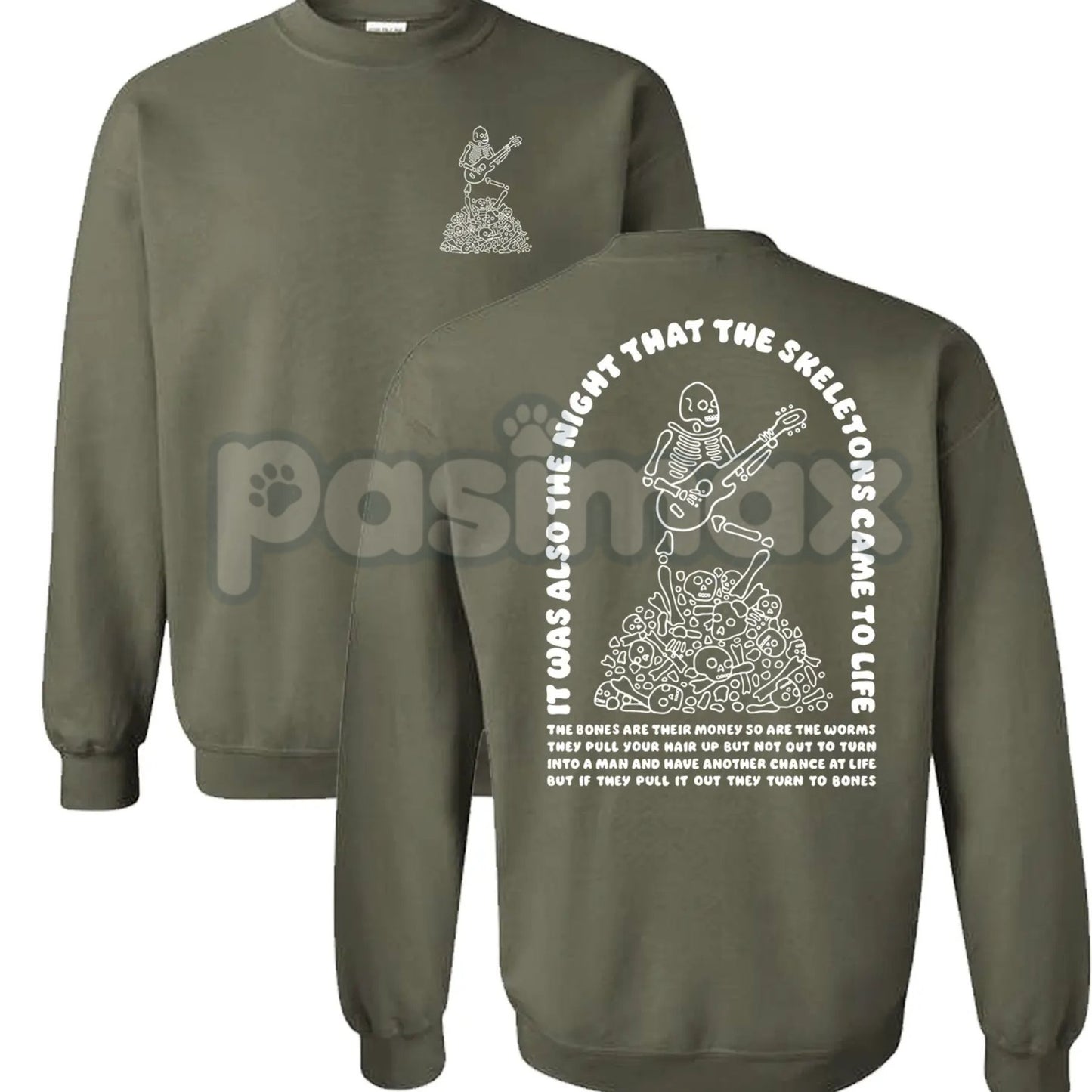 The Night That The Skeletons Came To Life Unisex Sweatshirt | Absurdist Spooky Cute Jumper | Niche Meme Apparel Gift