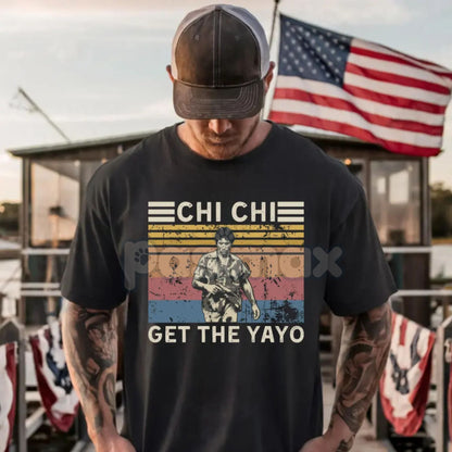 Scarface "Chi Chi Get The Yayo" T-Shirt - Al Pacino Quote Vintage Tee, 80s Pop Culture Apparel, Unisex Distressed Gangster Style