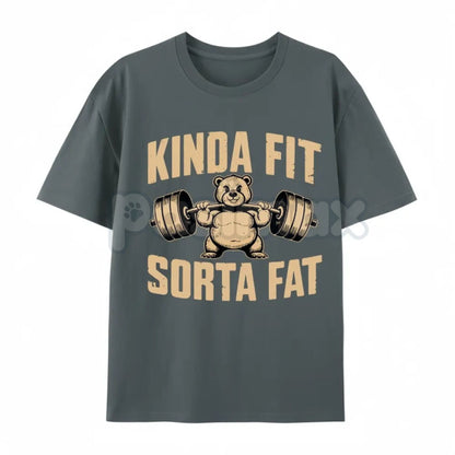 "Kinda Fit Sorta Fart" Funny Gym T-Shirt – Sarcastic Fitness Graphic Tee, Premium 100% Cotton Workout Humor Top, Soft Lived-In Heavyweight Activewear Shirt, Made in USA