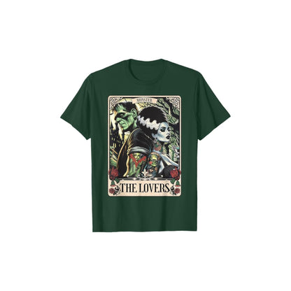 Frankenstein & Bride The Lovers Tarot T-Shirt - Gothic Horror Tee, Occult Fan Apparel