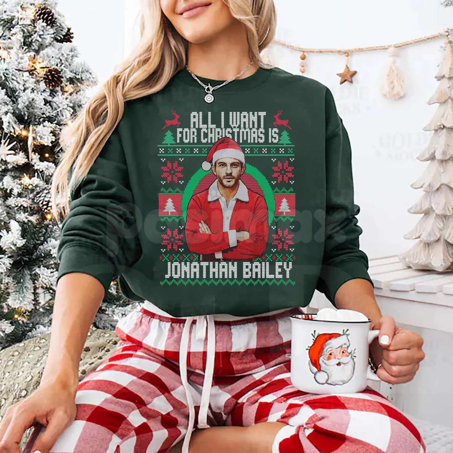 Fiyero All I Want For Christmas Is Jonathan Bailey Christmas Shirt | Wicked Movie Fan Ugly Xmas Sweatshirt | Broadway Actor Gift