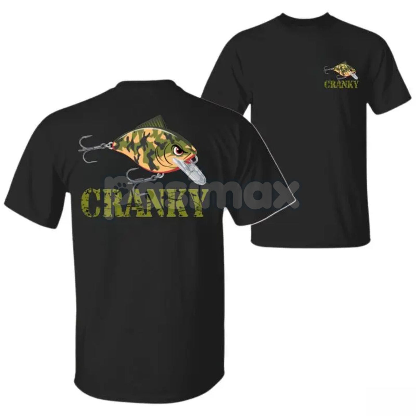 Crankbait T-Shirt - Camo Bass Fishing Lure Graphic Tee, Angler Humor Apparel for Men, Gift for Crankbait Lovers