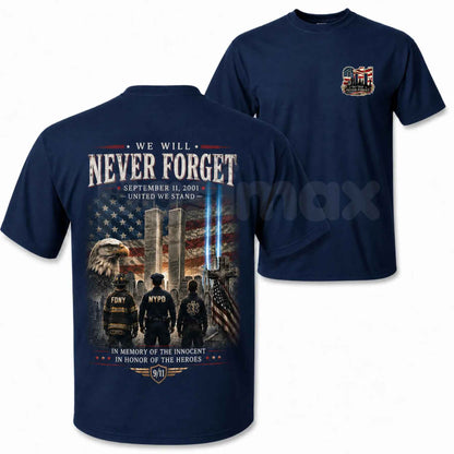 9/11 Memorial Twin Towers T-Shirt – American Flag Eagle First Responder Patriot Unisex Tee