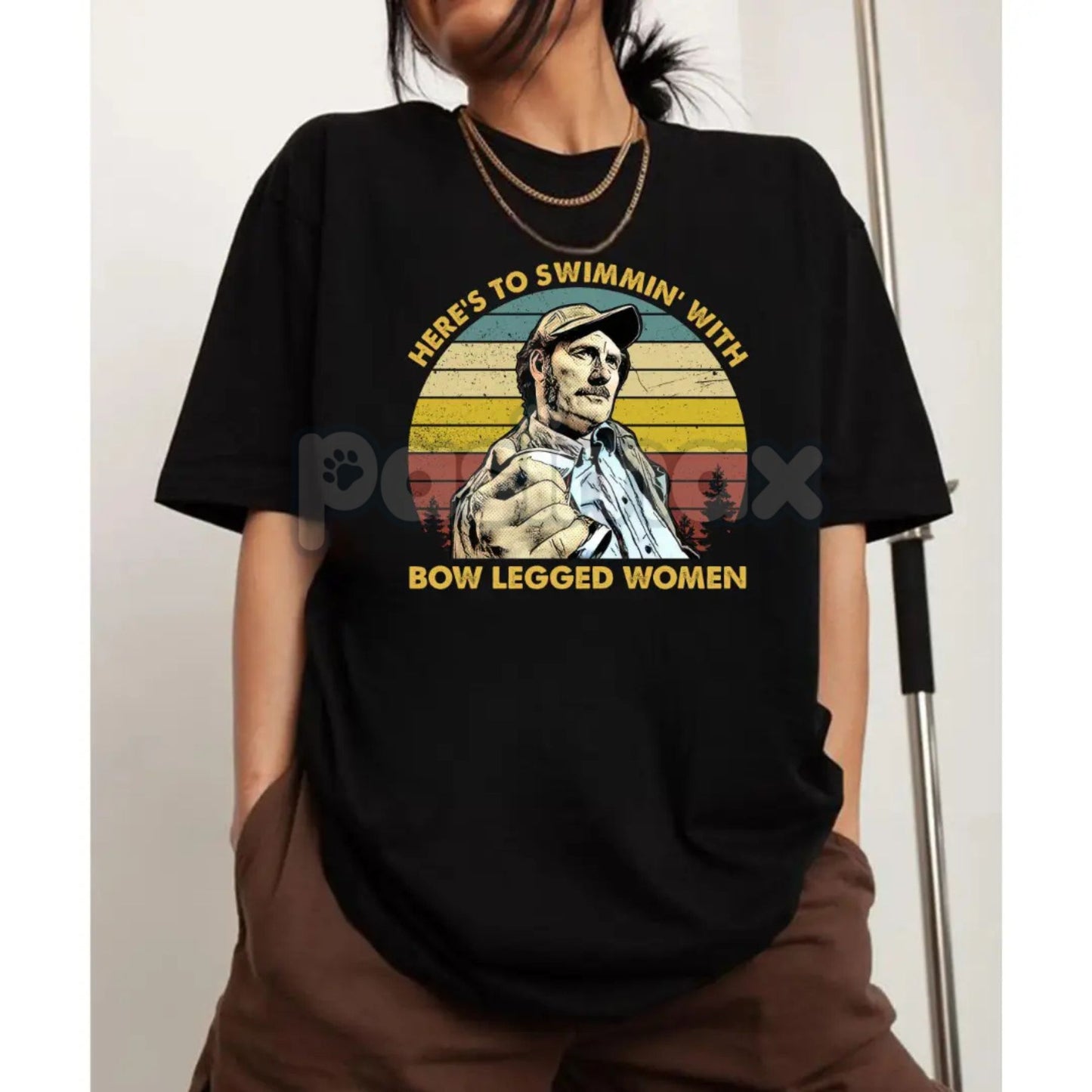 Quint's Toast Jaws T-Shirt - Vintage Nautical Slogan Tee, Retro Movie Fan Gift, "Bow Legged Women" Humorous Apparel