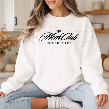 "Mom Club" Embroidered Sweatshirt – Cozy Motherhood Crewneck Pullover