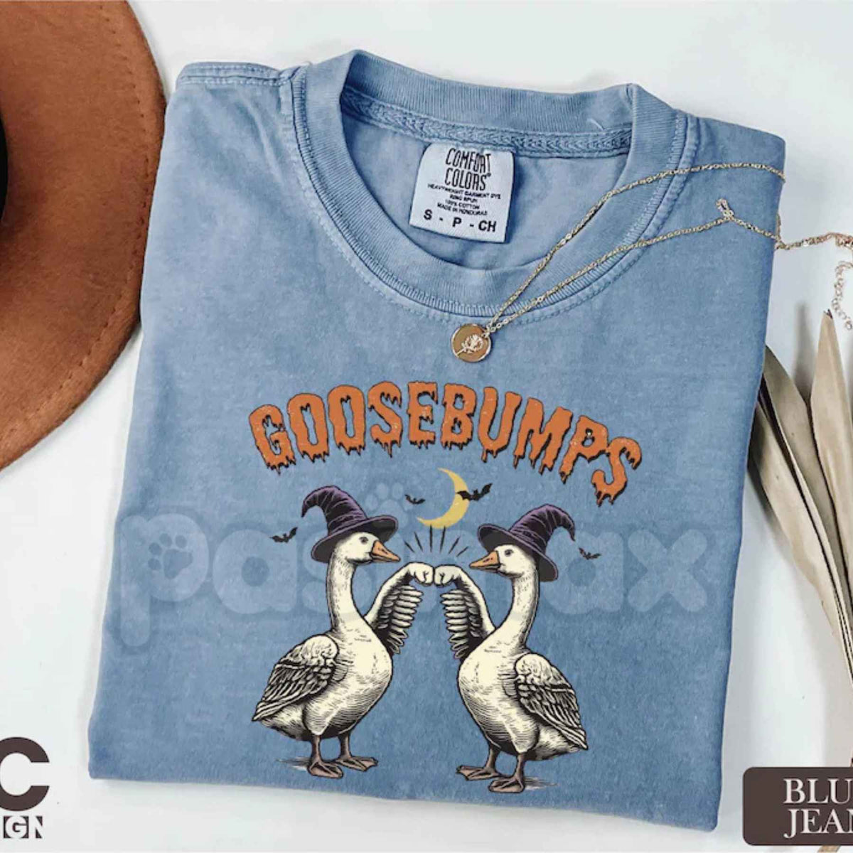 Comfort Colors® Goose Bumps Halloween T-Shirt – Funny Spooky Season Graphic Tee, Retro Literary Pun Unisex Top & Gift