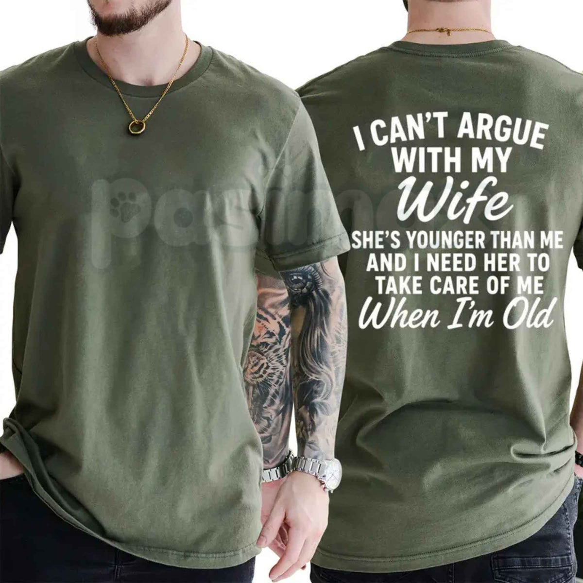 I Can't Argue With My Wife She's Younger Than Me T-Shirt – Funny Husband Marriage Humor Unisex Tee
