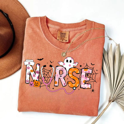 Comfort Colors Spooky Nurse Halloween Shirt – Spooktacular Nursing Tee, Hospital Humor Top, Medical Professional Gift for Women