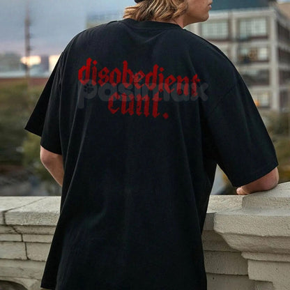 "Disobedient" Graphic T-Shirt - Rebel Streetwear Tee, Unisex Statement Shirt, Anti-Establishment Apparel