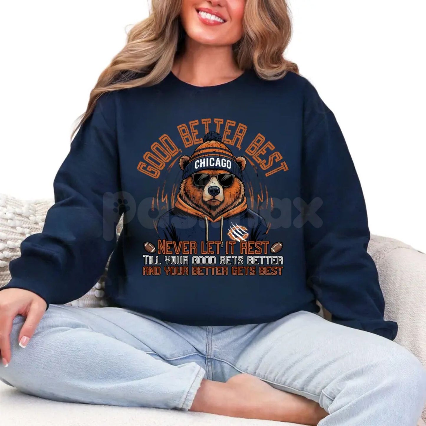 Good Better Best Chicago Football Sweatshirt | Chicago Bear Pride Crewneck | Vintage Windy City Sports Jumper | Chicago Gameday Apparel