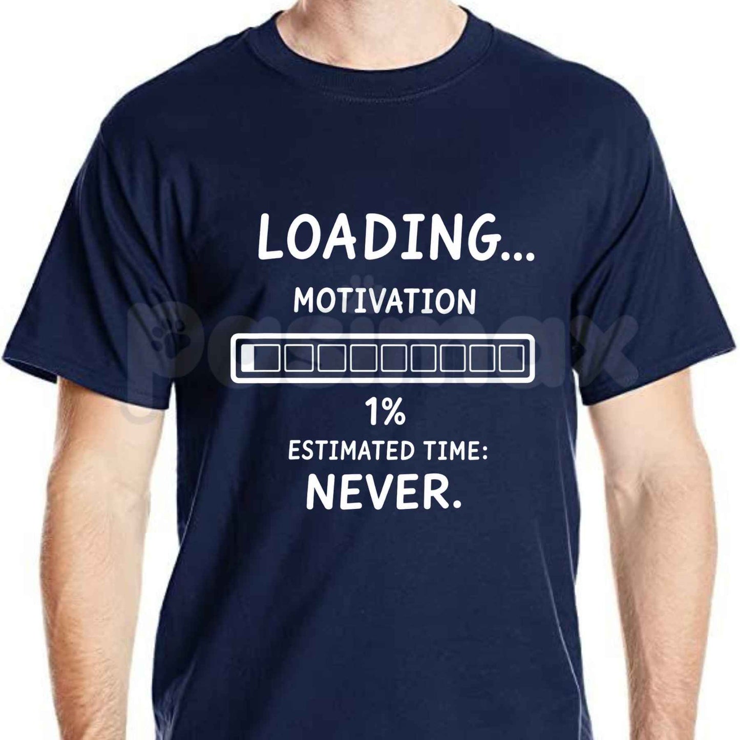 Funny Loading Motivation 1% Graphic T-Shirt – Low Battery Sarcastic Unisex Cotton Tee