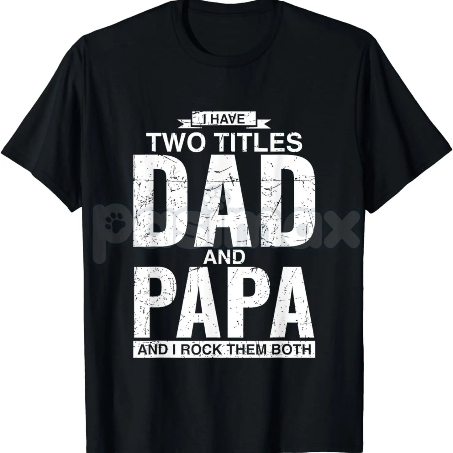 Cool Dad and Papa Double Title Rocking T-Shirt - Funny Father's Day Grandpa Tee, Vintage Style Papa Gift, New Grandparent Celebration Shirt