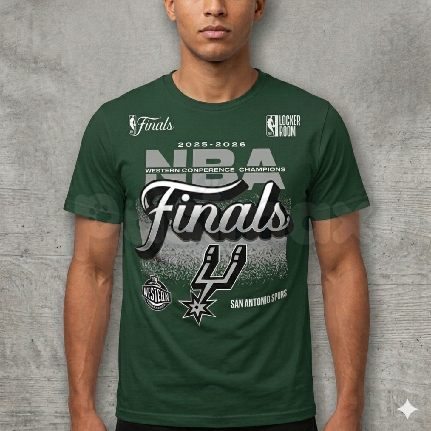 San Antonio Spurs Fanatics 2026 NBA Western Conference Champions Locker Room T-Shirt