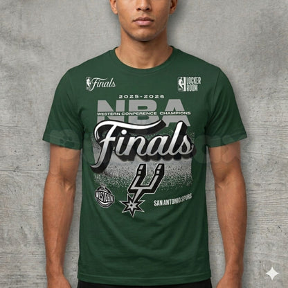 San Antonio Spurs Fanatics 2026 NBA Western Conference Champions Locker Room T-Shirt