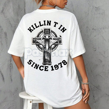 KILLIN T IN SINCE 1978 Sheep Horns Wizard T-Shirt - Edgy Birthday Anniversary Tee, Fantasy Metal Graphic, Men's Statement Apparel