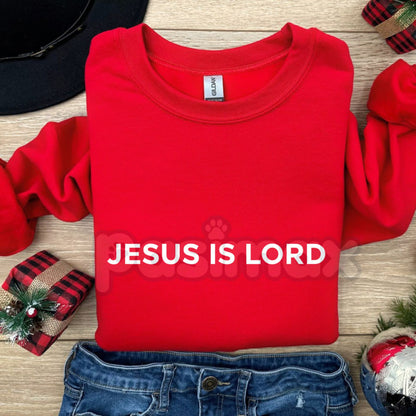 Unisex JESUS IS LORD Sweatshirt | Christian Faith Statement Jumper | Religious Scripture Apparel | Spiritual Gift Crewneck