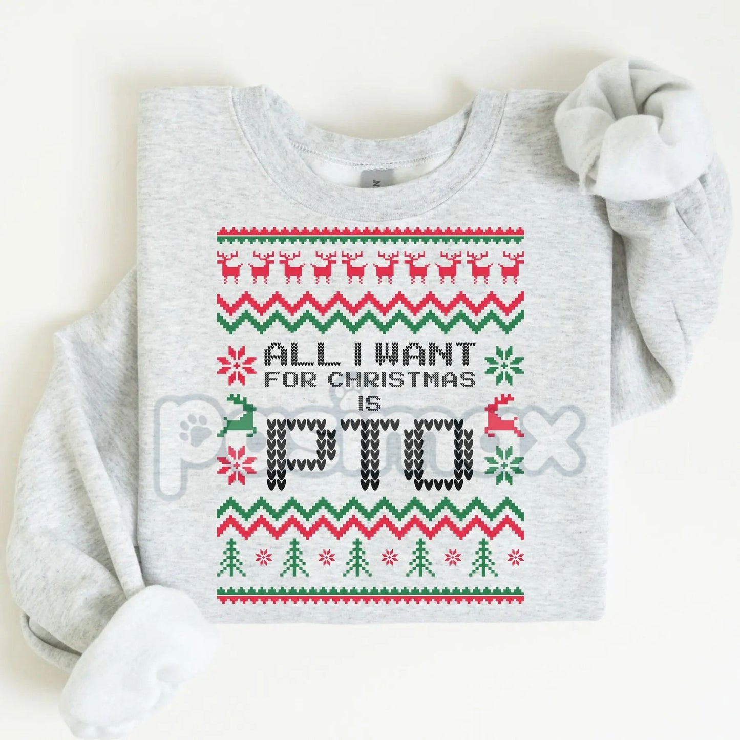 Office Ugly Christmas Sweater | Funny Christmas PTO Shirt | All I Want Xmas PTOer Gift | Coworker Work Gift Exchange Jumper