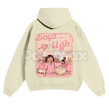 Unisex “Boys...Ugh!” 90s Movie Quote Hoodie – Funny Valentine's Streetwear Pullover, Retro Y2K Aesthetic Graphic Hoodie