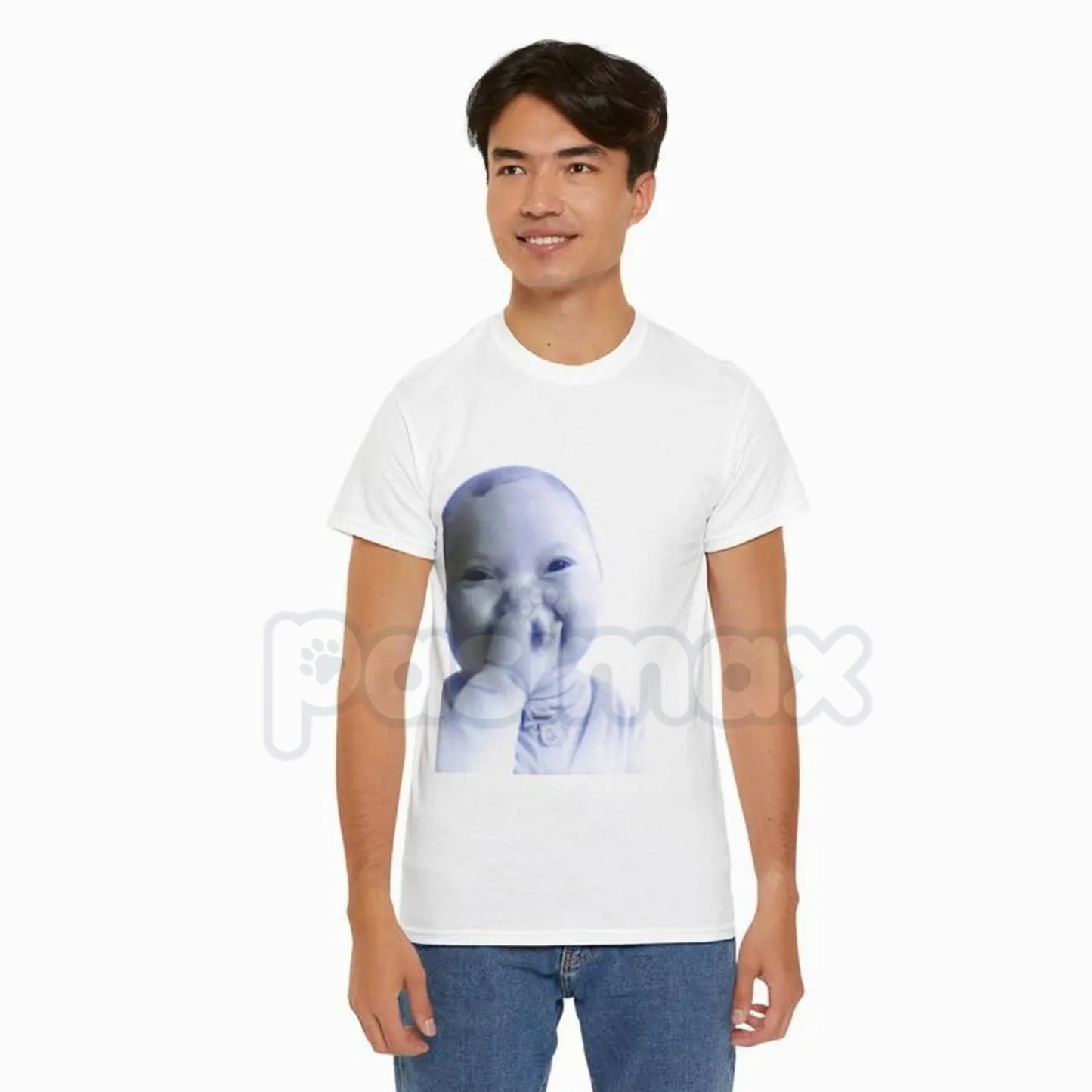 Viral AI Baby Laughing Meme Shirt - "Holding Back a Laugh" Tuff Tee, Funny Internet Culture Apparel, Relatable Humor Statement Shirt