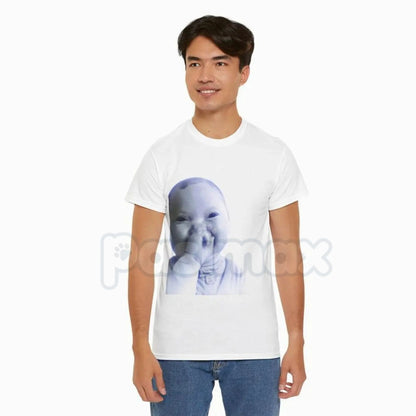 Viral AI Baby Laughing Meme Shirt - "Holding Back a Laugh" Tuff Tee, Funny Internet Culture Apparel, Relatable Humor Statement Shirt