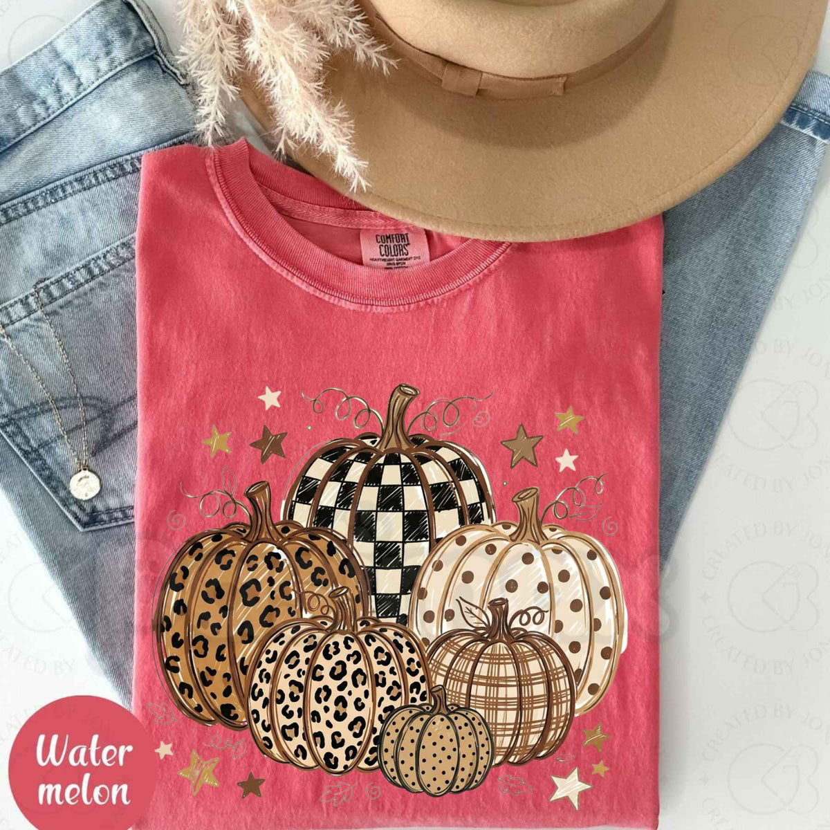 Comfort Colors® Fall Pumpkins T-Shirt – Trendy Vintage Autumn Harvest Graphic Tee, Cozy Women's Unisex Top