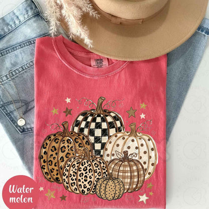 Comfort Colors® Fall Pumpkins T-Shirt – Trendy Vintage Autumn Harvest Graphic Tee, Cozy Women's Unisex Top