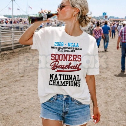 Comfort Colors® Sooners Baseball 2026 MCWS National Champions T-Shirt – Retro Boomer Sooner Omaha College World Series Graphic Tee, Vintage Victory Fan Unisex Top