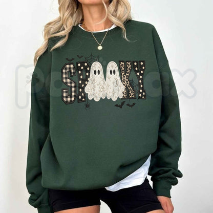 Preppy Bow Pumpkin Sweatshirt | Faux Embroidery Halloween Graphic Crewneck