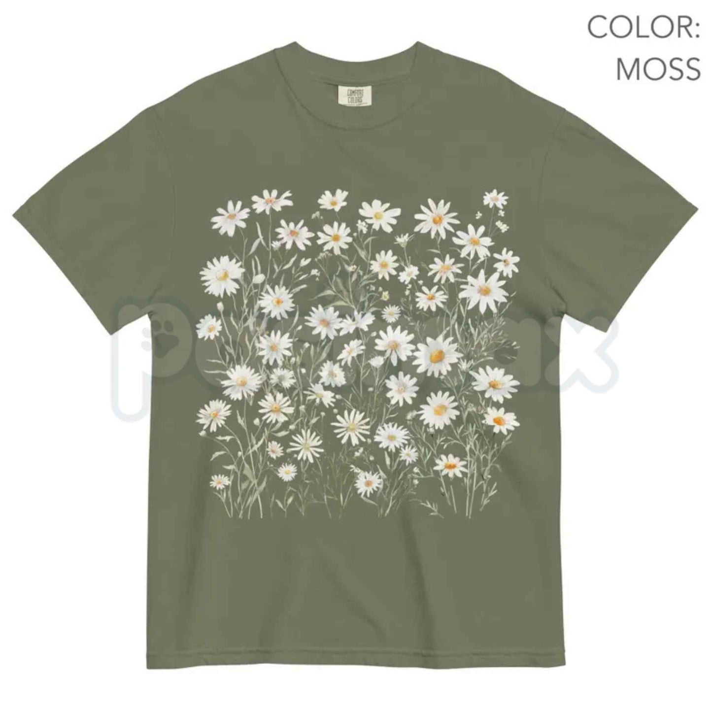 Comfort Colors® Daisy Wildflowers T-Shirt – Botanical Floral Graphic Tee, Retro Cottagecore Aesthetic Nature Unisex Top