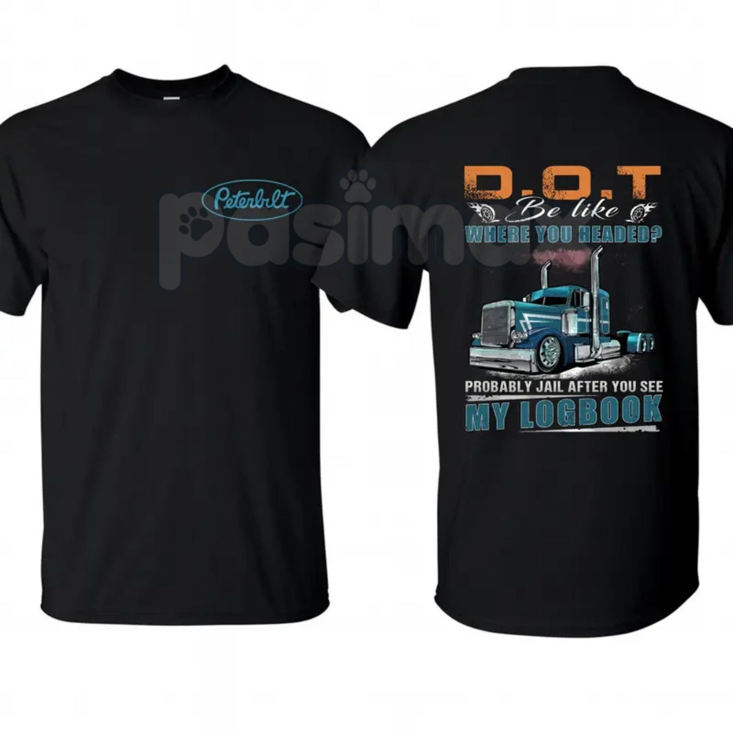 Peterbilt Trucker Hoodie – Funny DOT Logbook Joke Sweatshirt & Big Rig Graphic T-Shirt