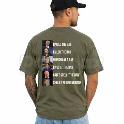 Trump Raised The Bar Failed The Bar T-Shirt – Sarcastic Political Meme Tee, Funny Conservative Law School Unisex Graphic Shirt