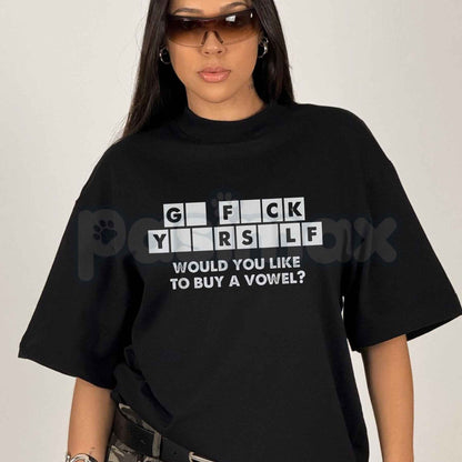 Would You Like To Buy A Vowel T-Shirt – Funny Wheel Of Fortune Parody Unisex Tee