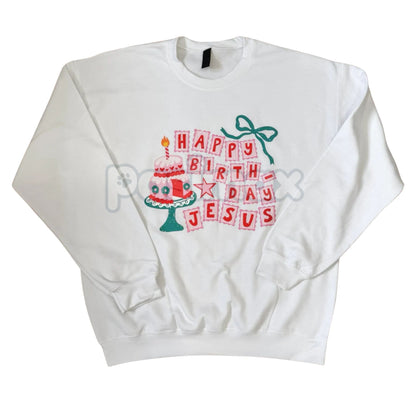 HBD Jesus Crewneck Sweatshirt – Funny Birthday Holiday Graphic