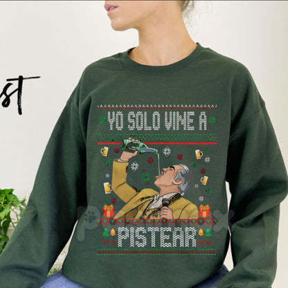 Vicente Fernández "Yo Solo Vine a Pistear" Christmas Sweatshirt | Funny Ranchera Holiday Jumper | Mexican Legend Xmas Party Crewneck