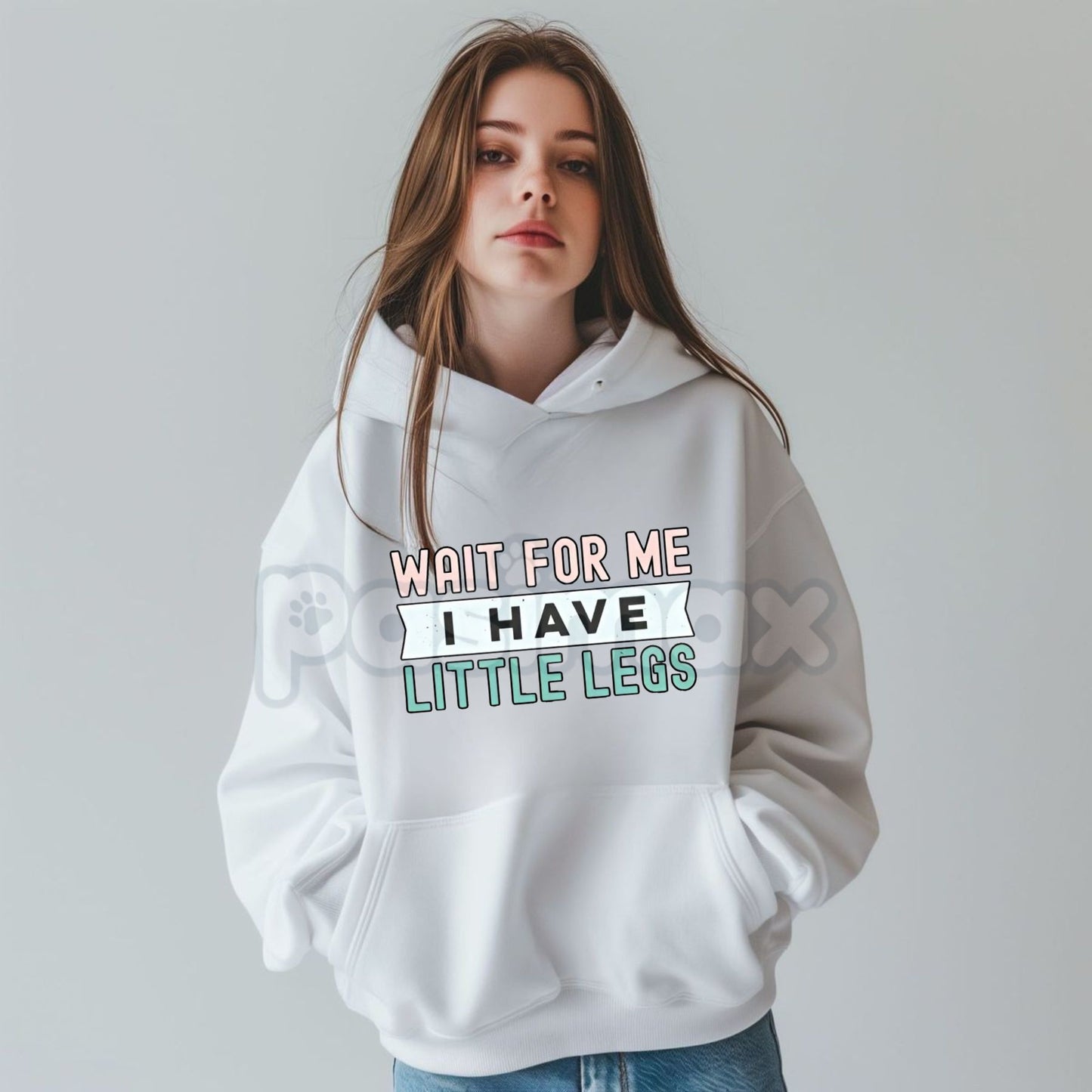 "Wait For Me I Have Little Legs" Funny Hoodie – Sarcastic Corgi & Short People Humor Pullover, Cute Graphic Gift, Unisex