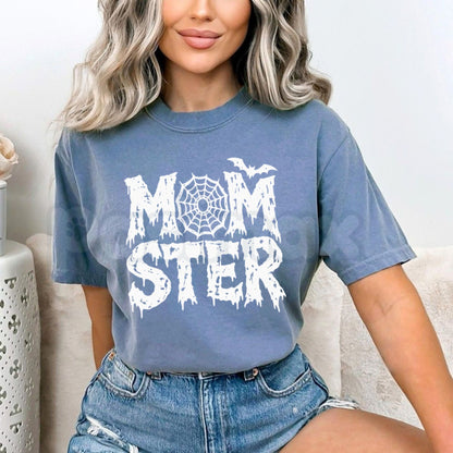 Comfort Colors® Halloween Mom T-Shirt – Funny Momster Spooky Mama Graphic Tee, Vintage Halloween Unisex Top & Gift