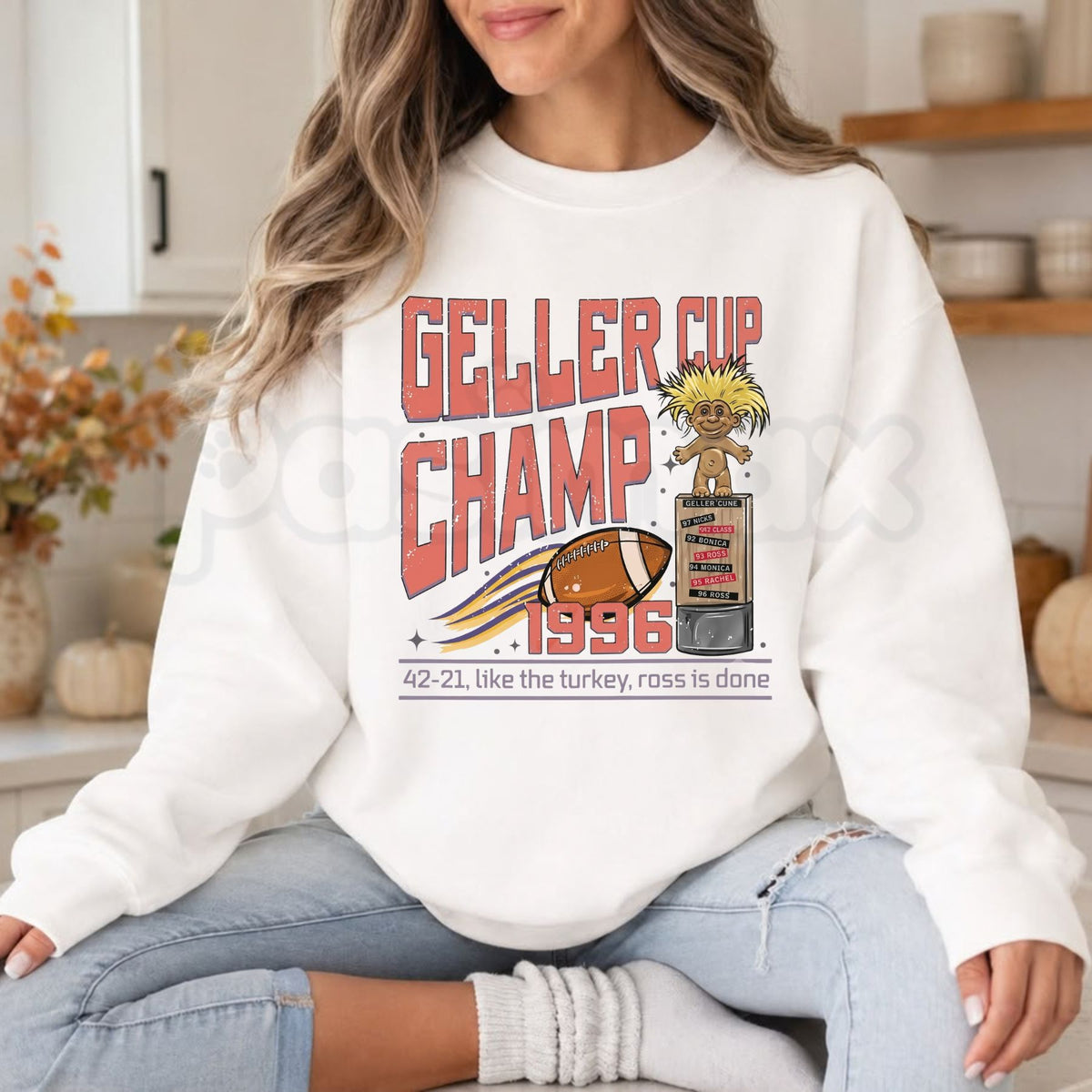 Geller Bowl Friendsgiving Sweatshirt | Retro Friends Thanksgiving Graphic Crewneck