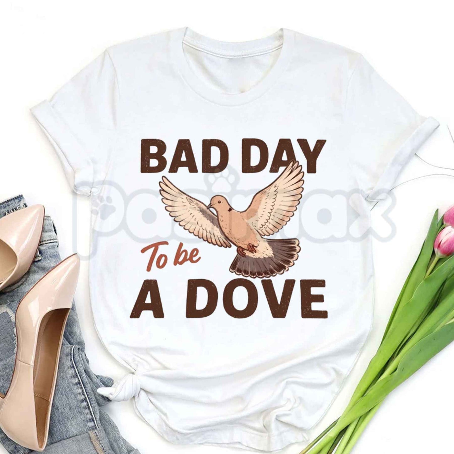 Dove Day T-Shirt – Peaceful Dove Bird Vintage Unisex Cotton Graphic Tee