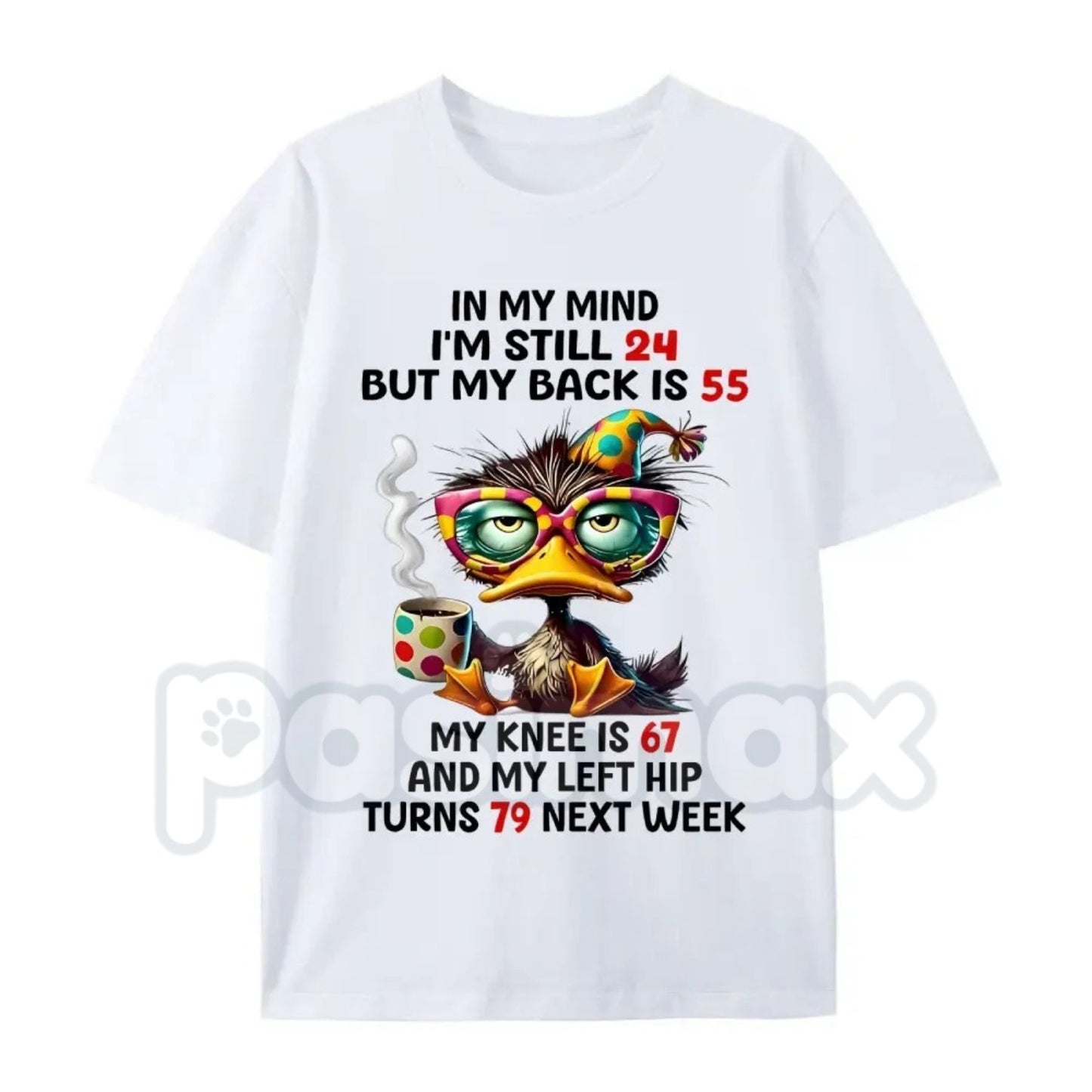 "In My Mind I'm 24, My Back Is 55" Funny T-Shirt – Relatable Aging Humor Graphic Tee, Premium 100% Cotton Sarcastic Dad Top, Soft Lived-In Heavyweight Mid-Life Crisis Shirt, Made in USA