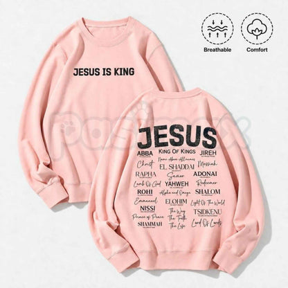 Jesus Is King Faith Crewneck Sweatshirt | Vintage Christian Graphic Top