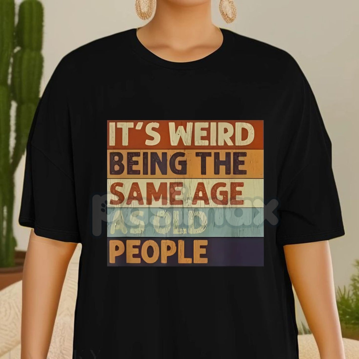 "It's Weird Being The Same Age As Old People" T-Shirt - Funny Retro Sarcastic Slogan Tee, Unisex Midlife Crisis Humor Shirt, Relatable Age Joke Apparel