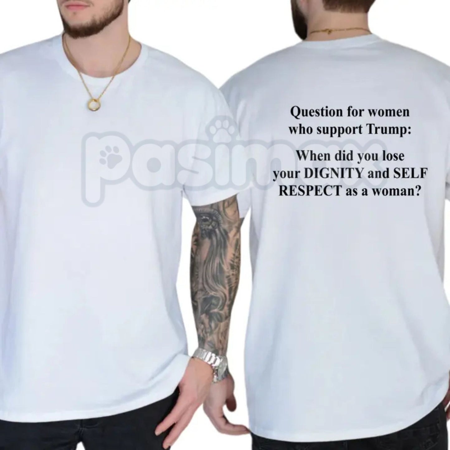 "Question For Women Who Support Trump" T-Shirt – Funny Political Satire Graphic Tee, Remastered Heavy Cotton Liberal Democrat Top, Soft Lived-In Heavyweight Activist Shirt, Made in USA