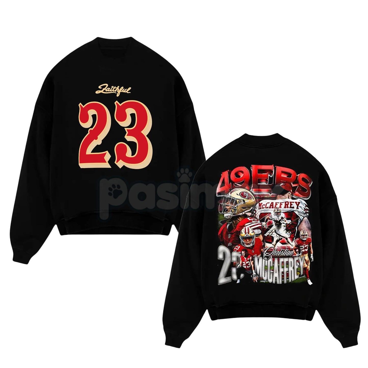 Run CMC Christian McCaffrey 23 "The Faithful" Game Day Cotton Hoodie – Fan Pullover & T-Shirt Style Apparel, Unisex